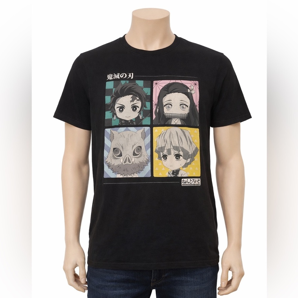 Demon Slayer Nendoroid Series Graphic Tee Black Size M Anime Shirt
